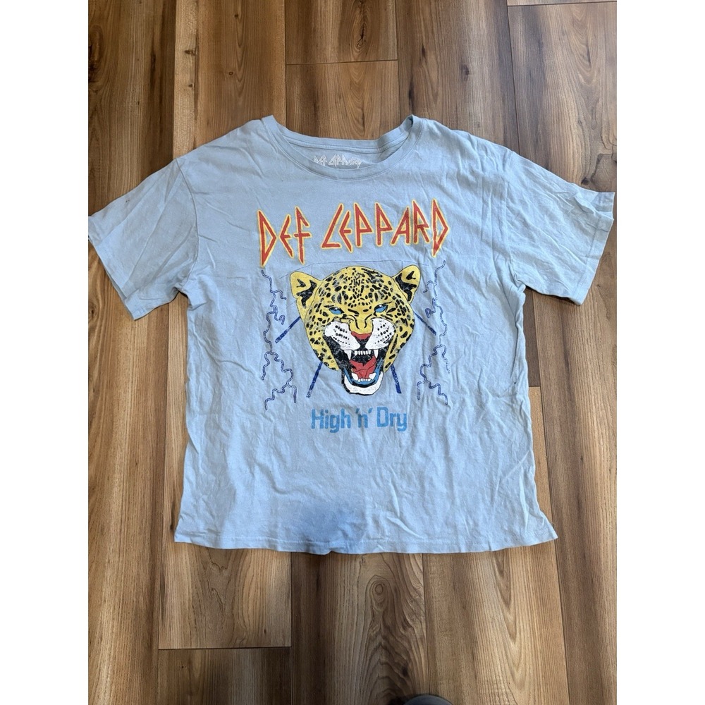 Def Leppard‎ High In Dry Men's XL Blue T-shirt